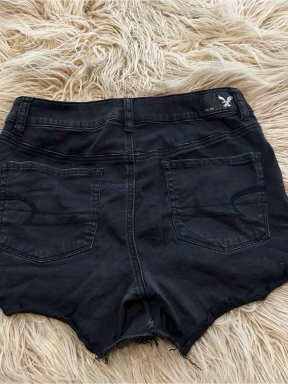 American Eagle Outfitters Black High-Waist Denim Shorts